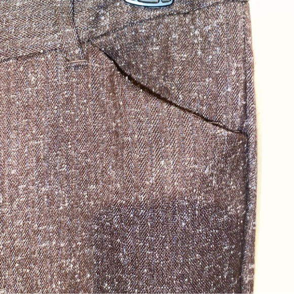 Studio Works Womens Dress Pants Slacks Size 10 Brown Herringbone Polyester Rayon - Picture 7 of 14